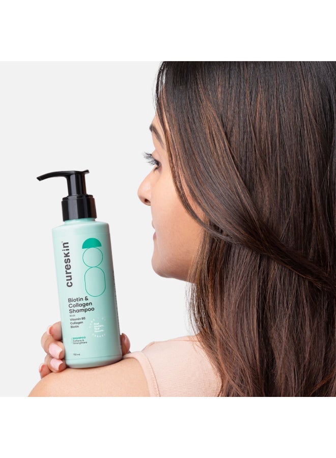 Cureskin Biotin & Collagen Vitamin B5 Glycolipids Shampoo: Strengthen Hair, Reduce Hairfall & Repair Damage (150 ml) - Image 2
